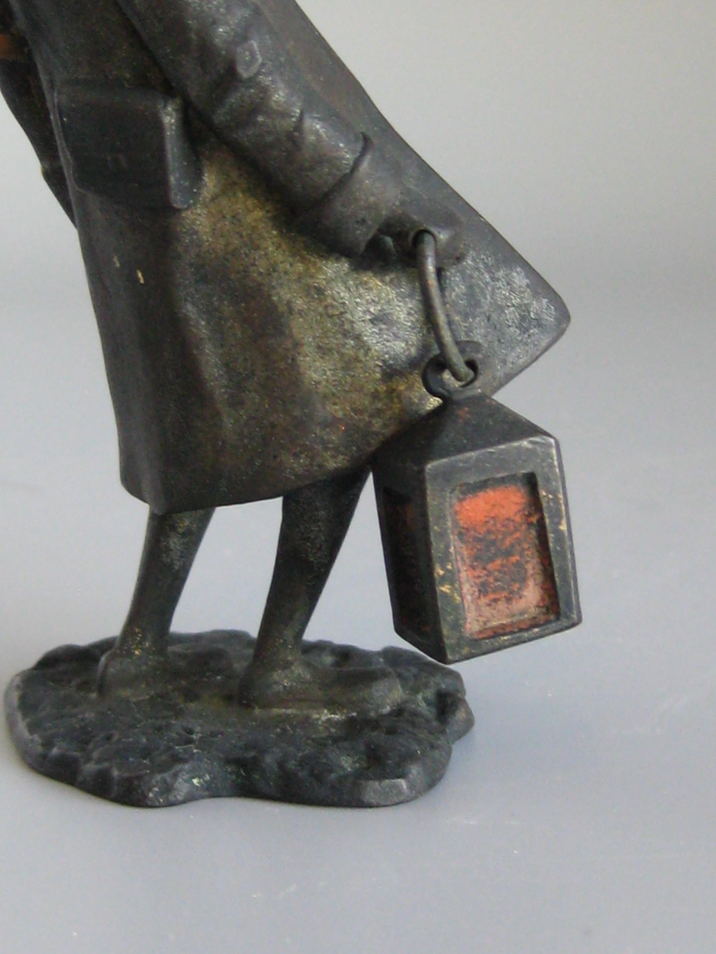 Antigua Figura de Vigilante Nocturno Franz Bergman Austriaco Vienna Bronze Cold Paint en venta 5