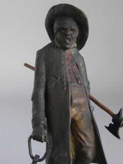 Antike antike Franz Bergman Wiener Nachtuhrmann-Figur aus Bronze mit Kaltfarbe, Österreich