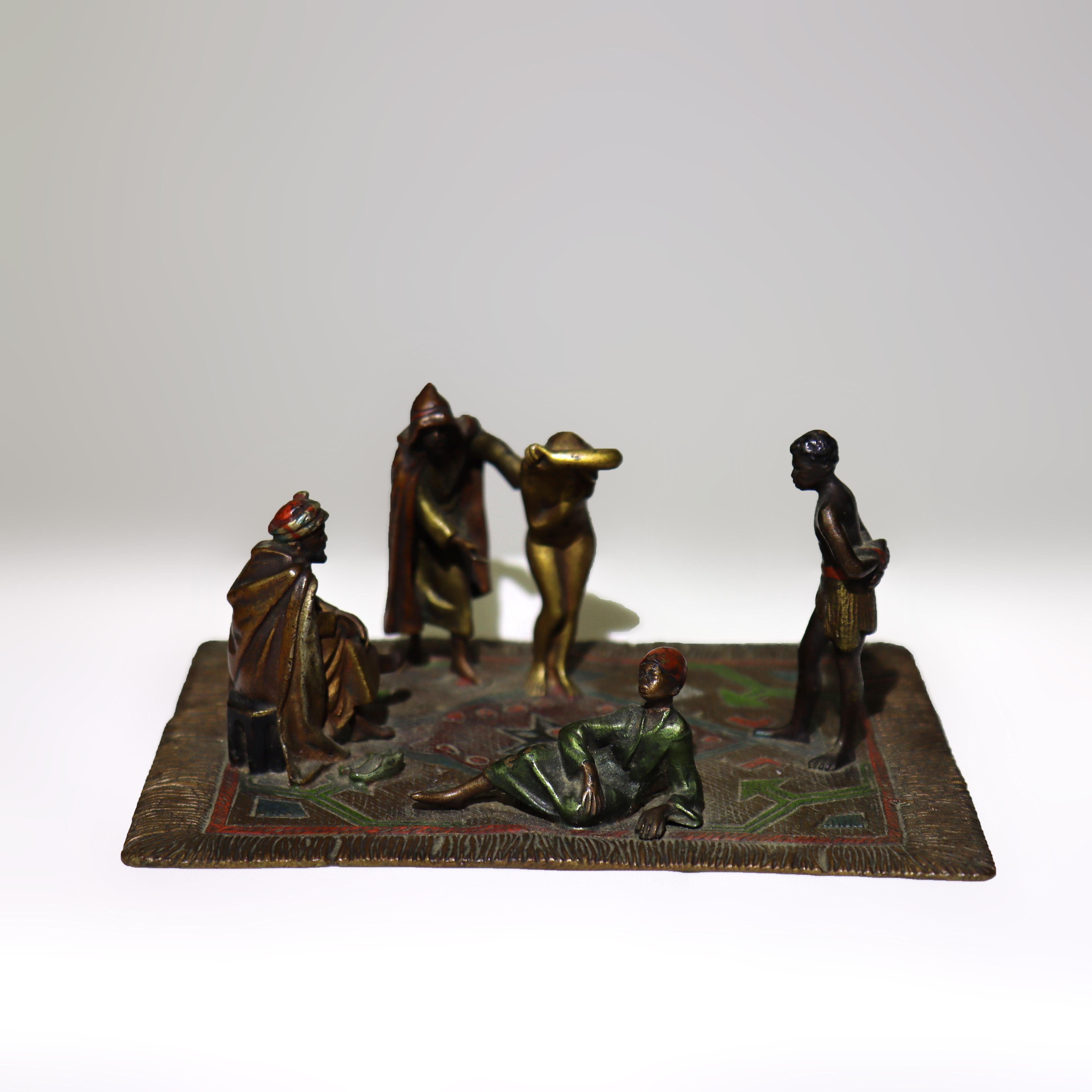 Antique Franz Bergman Cold Painted Bronze Figural Grouping Unsigned C1910 (2