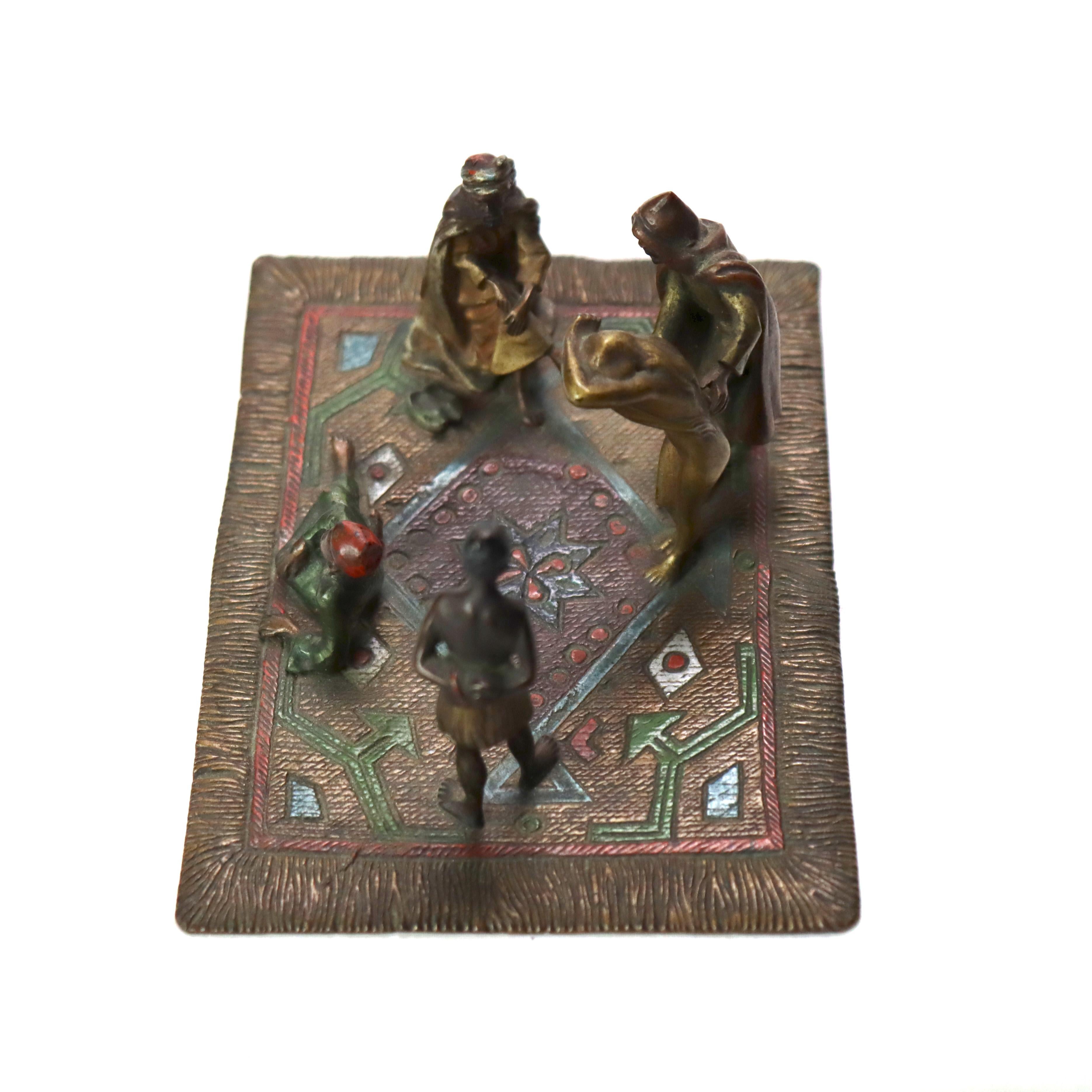 19th Century Antique Franz Bergman Cold Painted Bronze Figural Group Unsigned C1910 For Sale