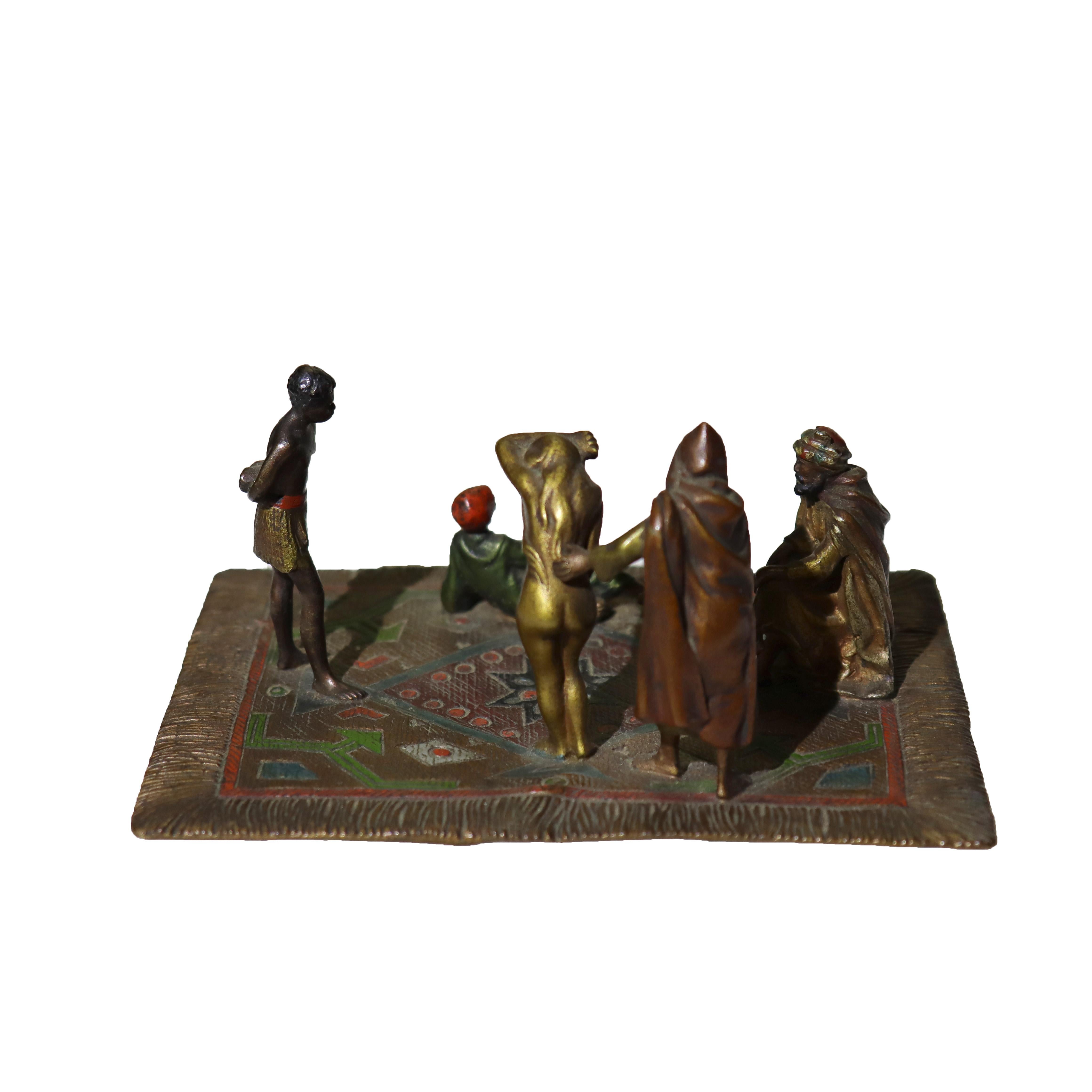 Antique Franz Bergman Cold Painted Bronze Figural Group Unsigned C1910 For Sale 1