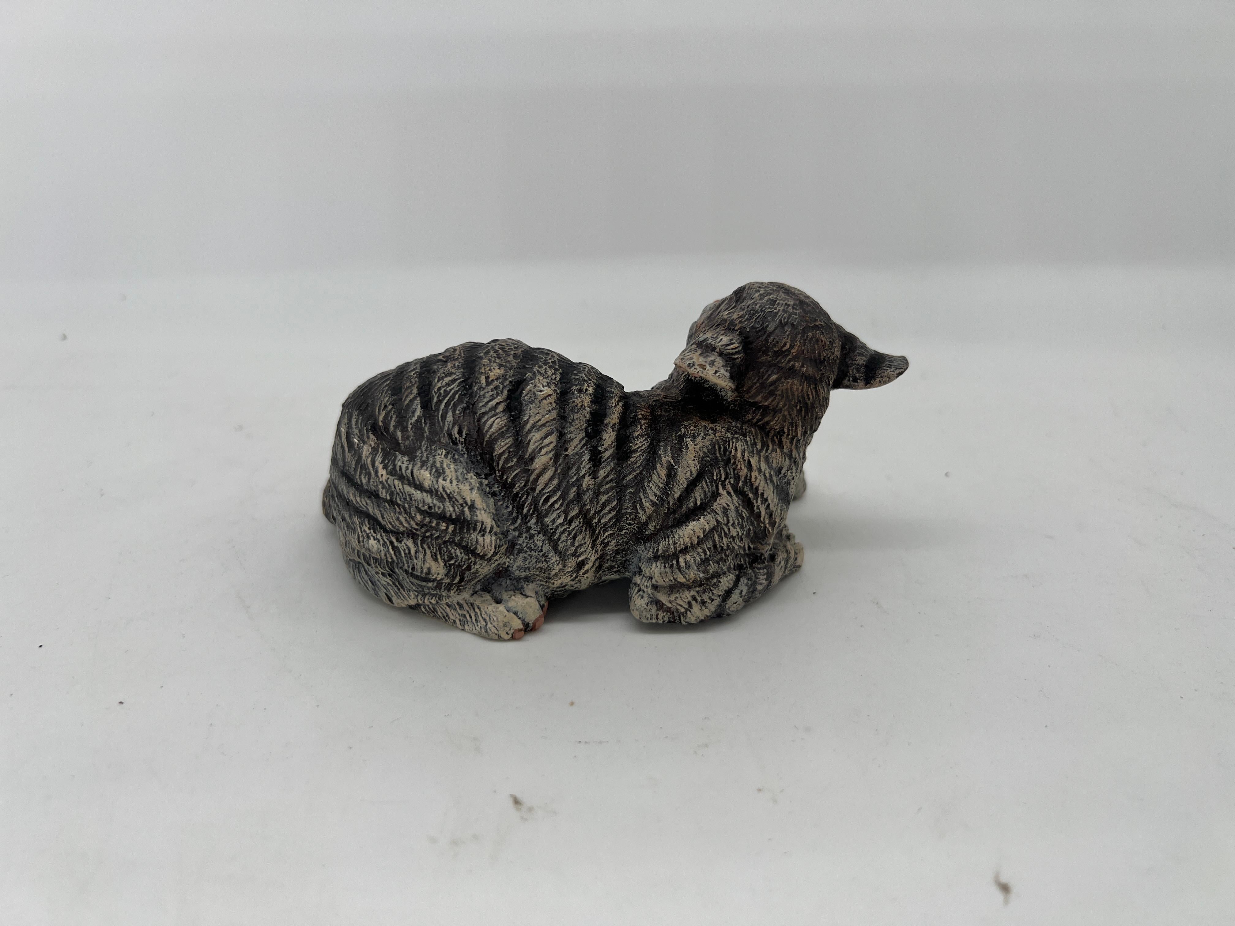 Antigua Escultura de Gato de Bronce Pintado en Frío Estilo Franz Bergmann de Austria Austríaco en venta