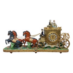 Antique Franz Hermle Monumental Capodimonte Style Vienna Porcelain Mantel Clock