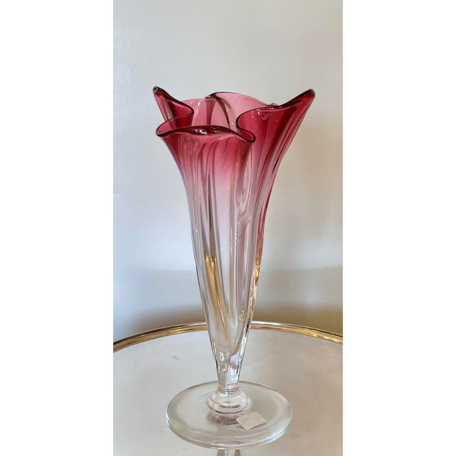Antike Frederick Carder für Steuben Rote Steuben Grotesque-Vase, 1920er Jahre (Art déco) im Angebot