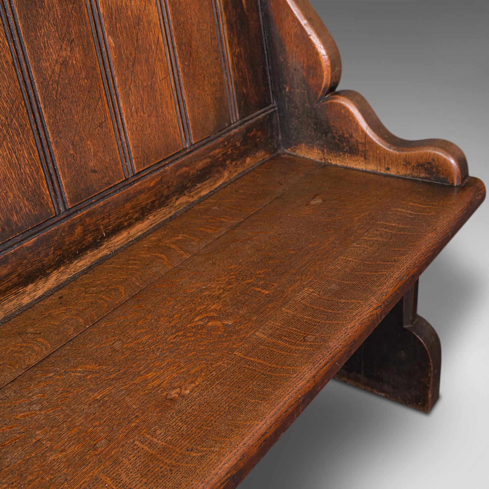 Antique Free-Standing Pew, Scottish, Oak, Bench Seat, Ecclesiastical, Victorian 3