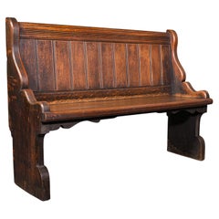 Antique Free-Standing Pew, Scottish, Oak, Bench Seat, Ecclesiastical, Victorian