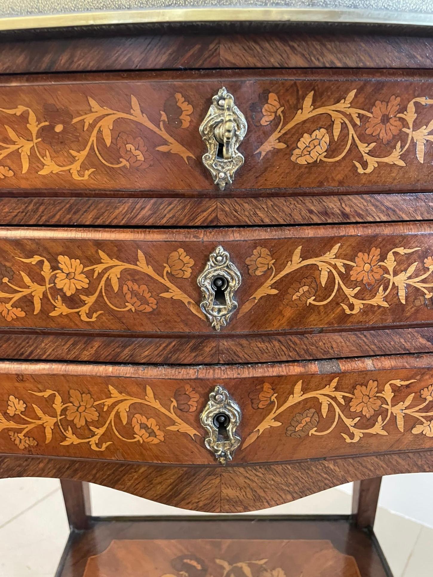 Late 19th Century Antique Freestanding Quality Marquetry Inlaid Kingwood Chest of Drawers For Sale
