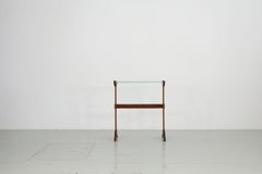 Antique freestanding towel rack made of wood and glass rods - ideal for drying t