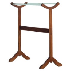 Antique freestanding towel rack made of wood and glass rods - ideal for drying t
