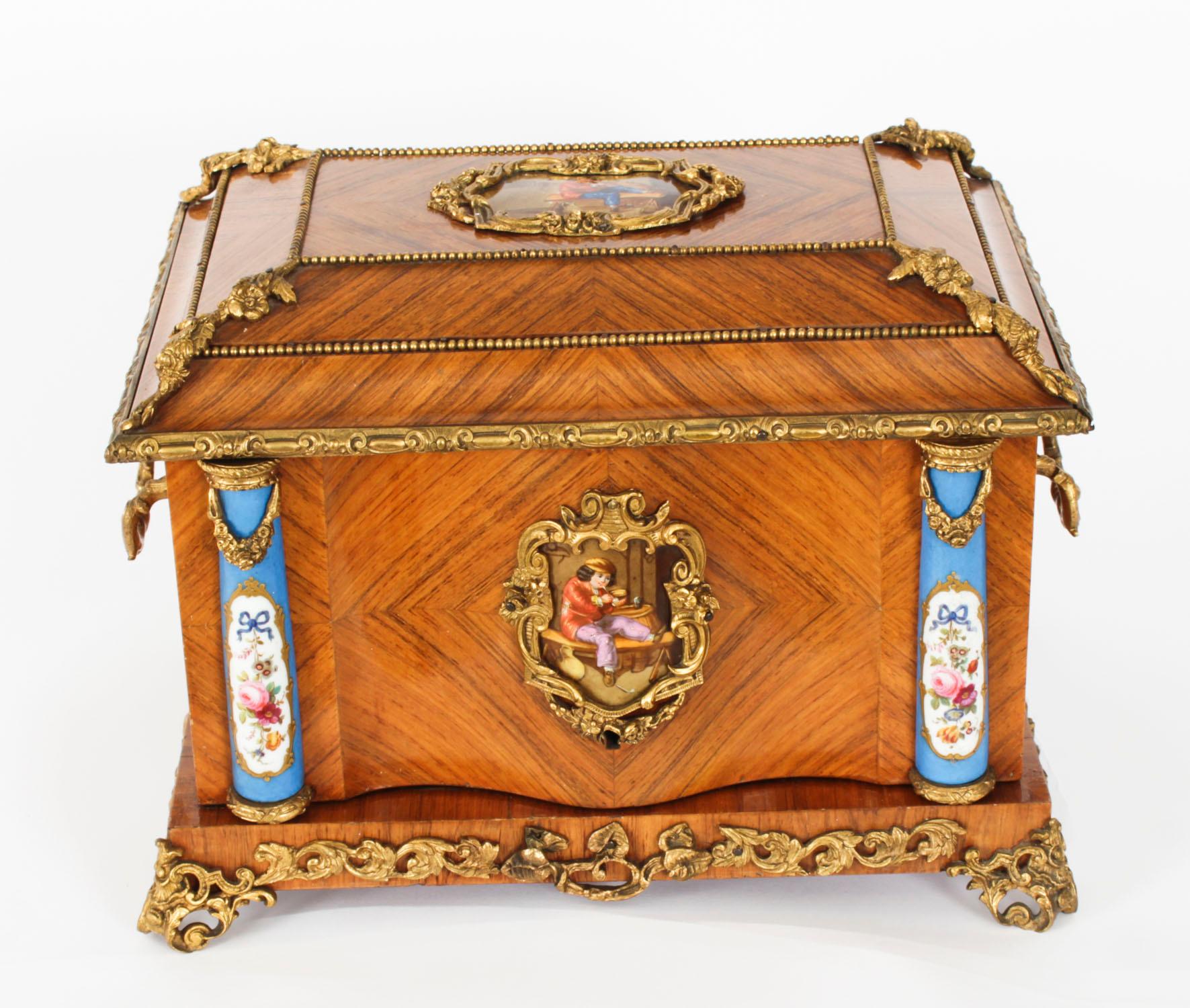 Antique Frenc Sevres and Ormolu Mounted Cigar Humidor c.1870 19th Century 6