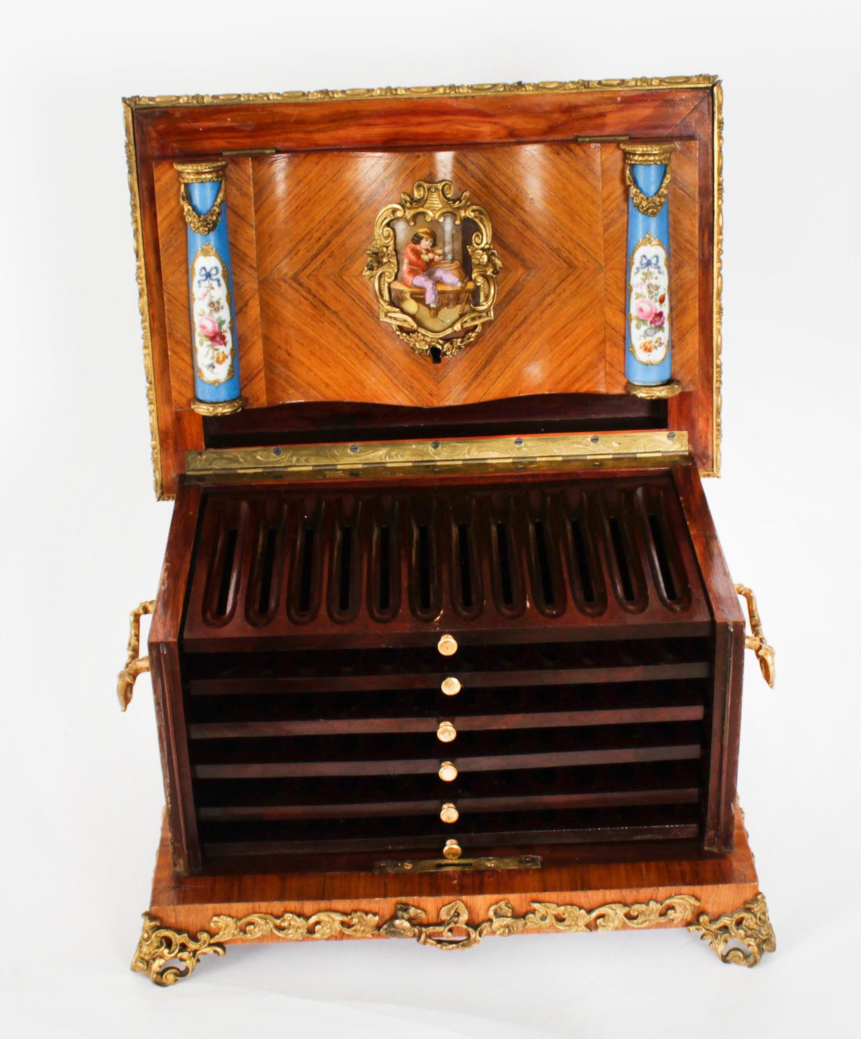 Antique Frenc Sevres and Ormolu Mounted Cigar Humidor c.1870 19th Century 3
