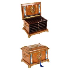 Antique Frenc Sevres and Ormolu Mounted Cigar Humidor c.1870 19th Century