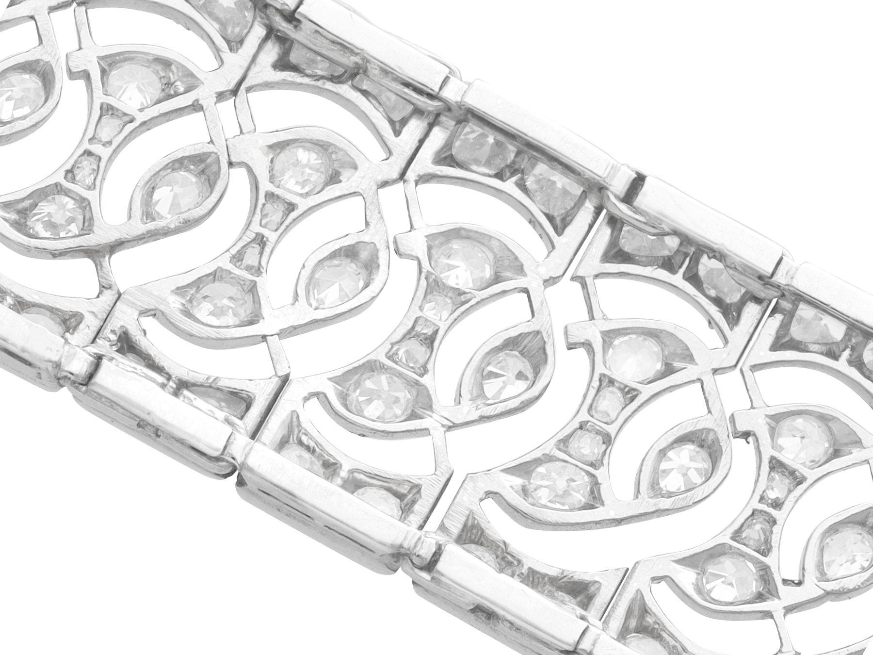 Antikes französisches Armband mit 10,16 Karat Diamanten und Platin, Art Deco, um 1925 im Zustand „Hervorragend“ im Angebot in Jesmond, Newcastle Upon Tyne