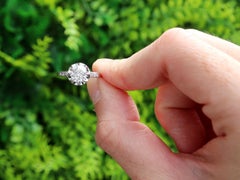 Antique French 1.22 Carat Diamond and Platinum Solitaire Engagement Ring
