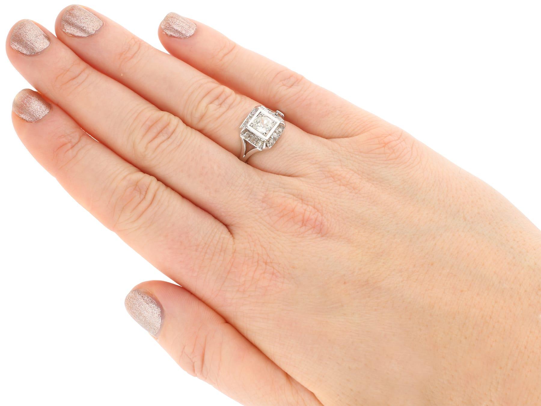 Antique French 1.26 Carat Diamond and Platinum Engagement Ring, Circa 1930 1