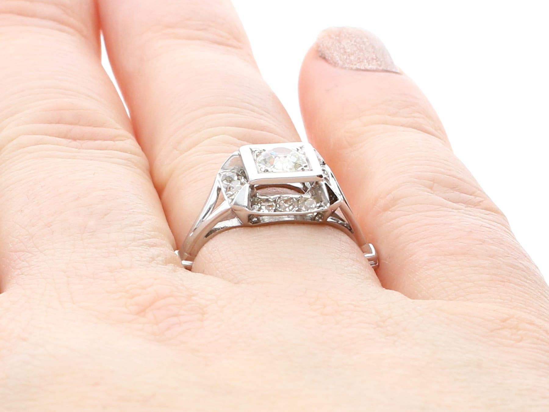 Antique French 1.26 Carat Diamond and Platinum Engagement Ring, Circa 1930 3