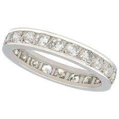 Antique French 1.45 Carat Diamond and Platinum Eternity Ring