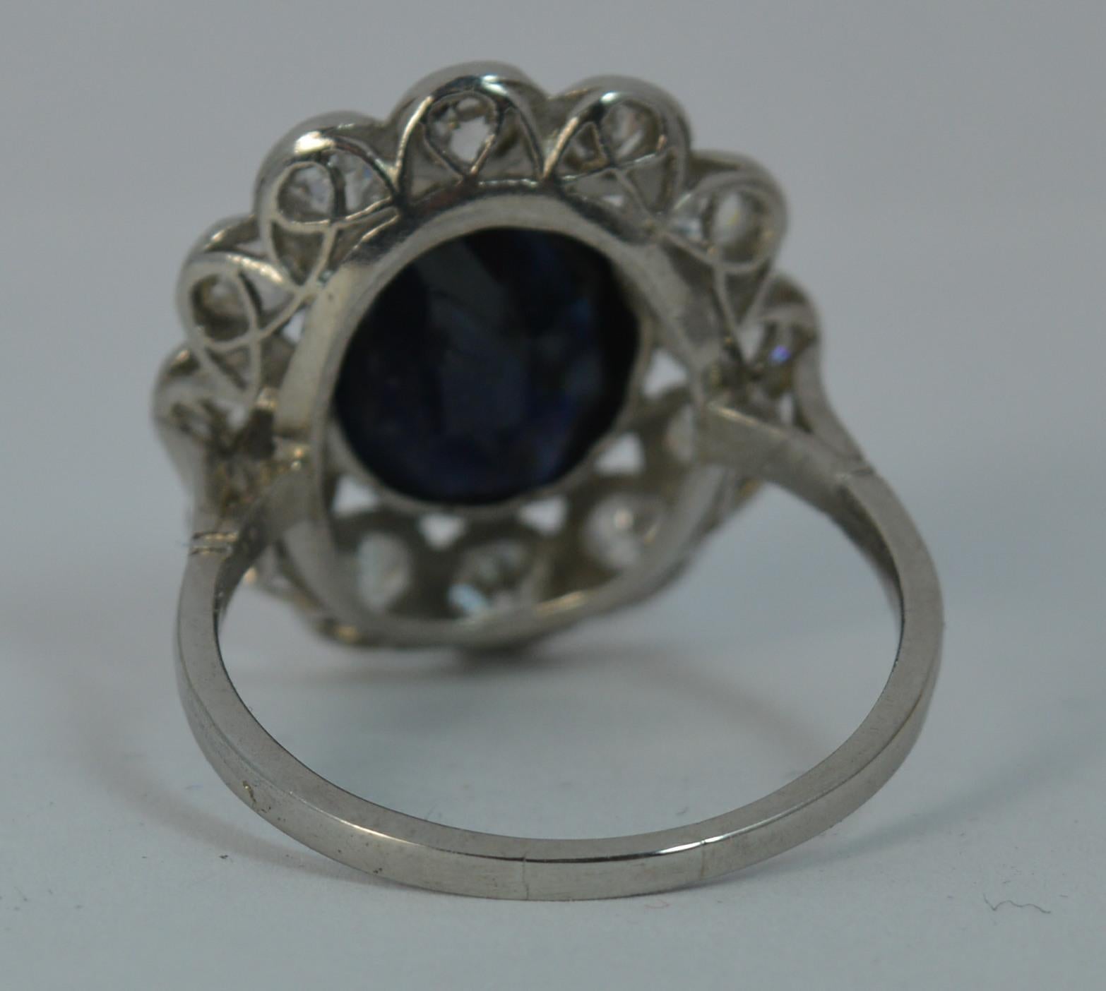 Antique French 1.50 Carat Old Cut Diamond and Sapphire Cluster Ring 5