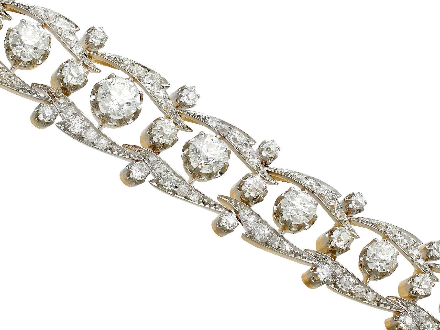 Antique French 17.35 Carat Diamond and Yellow Gold Bracelet, circa 1910 In Excellent Condition In Jesmond, Newcastle Upon Tyne