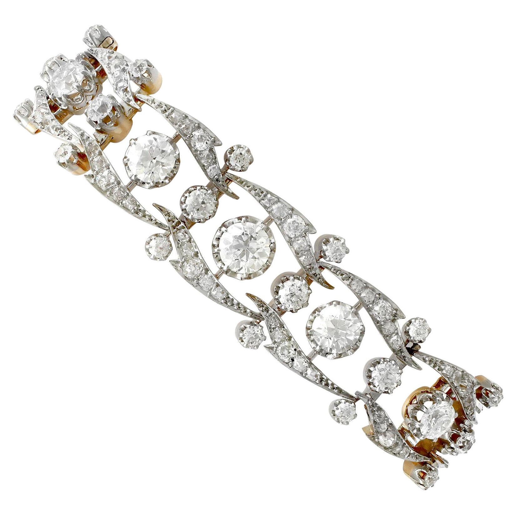 Antikes französisches Armband aus 17,35 Karat Diamanten und Gelbgold, um 1910