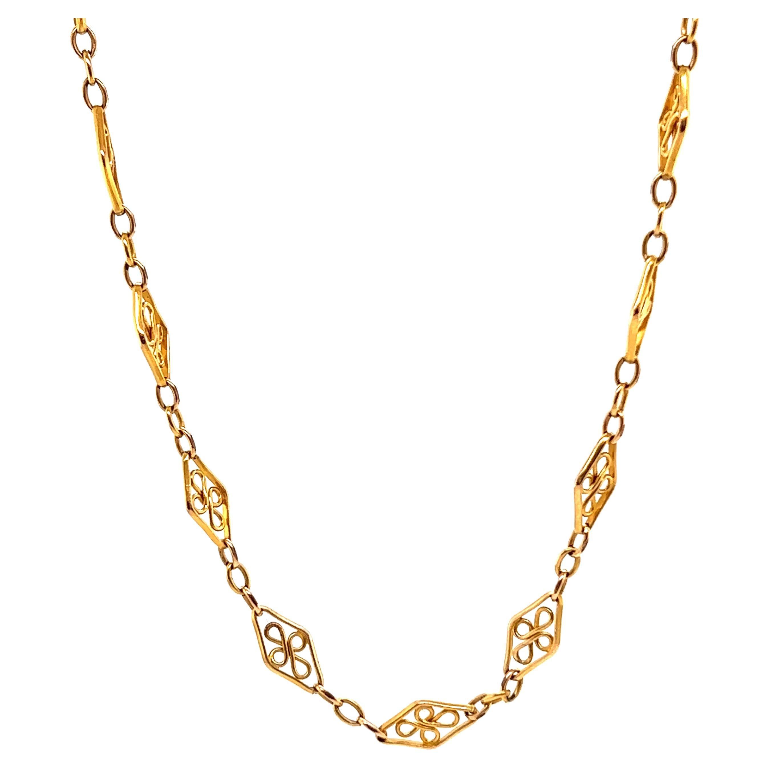 French Antique Long Gold Chain Necklace at 1stDibs long gold necklaces, long gold necklace