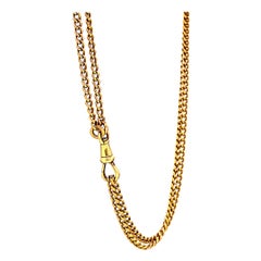 Antique French 18 Karat Gold Long Guard Chain