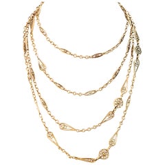 Antique French 18 Karat Gold Necklace