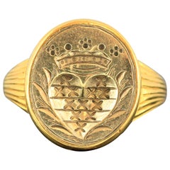 Antique French 18 Karat Gold Royal Seal Ring, 18th Century, circa 1780