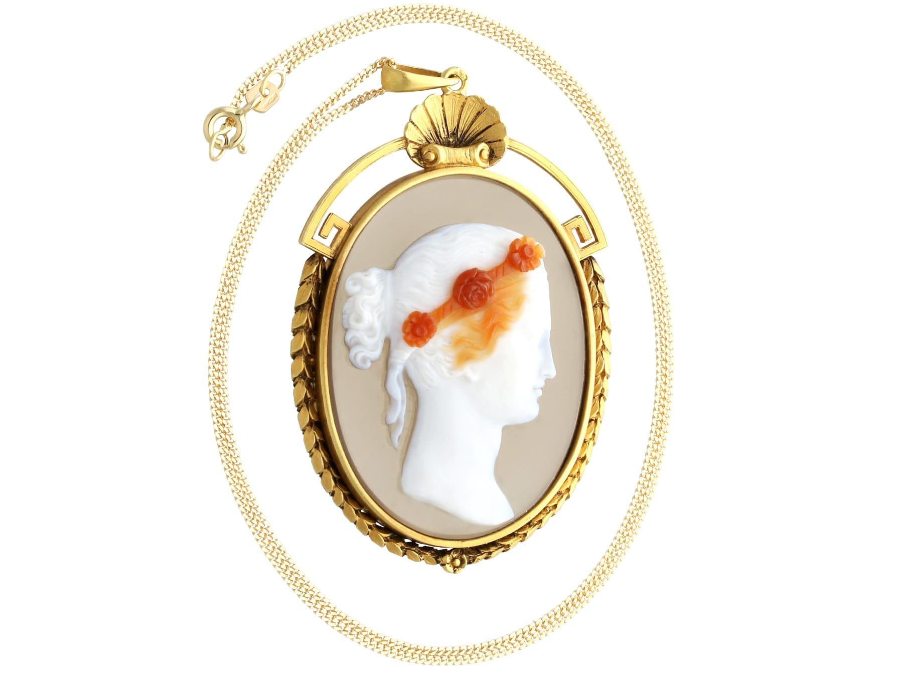 A stunning, fine and impressive antique 18 karat yellow gold cameo pendant; part of our diverse antique jewellery and estate jewelry collections.

This stunning, fine and impressive antique Victorian pendant has been crafted in 18k yellow gold.

The