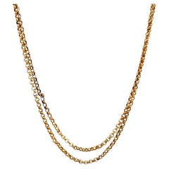 Antique French 18 Karat Yellow Gold Double Strand Chain Necklace