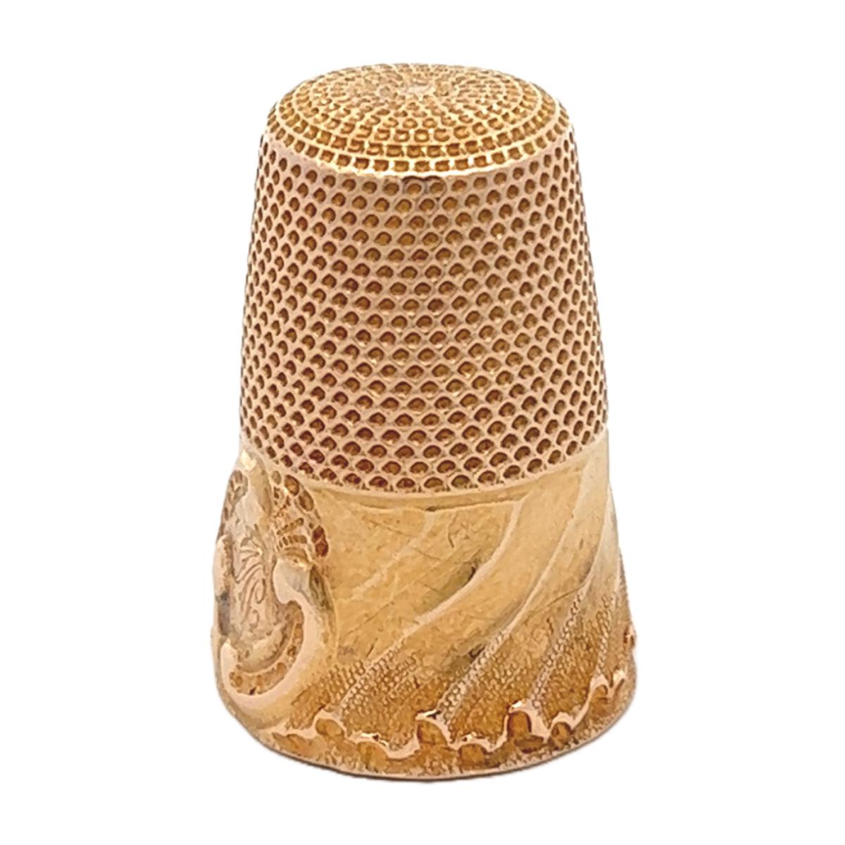 Antiker französischer Thimble aus 18 Karat Gelbgold 1