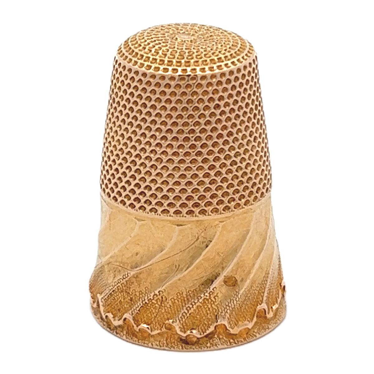 Antiker französischer Thimble aus 18 Karat Gelbgold 2