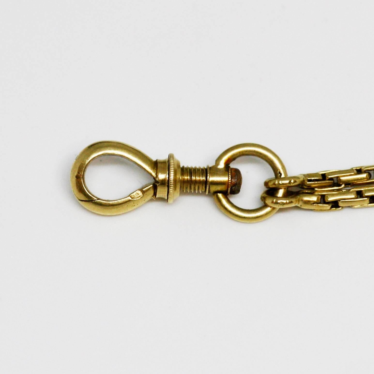 Women's or Men's Antique French 1850 18 Karat Gold Long Chain Necklace