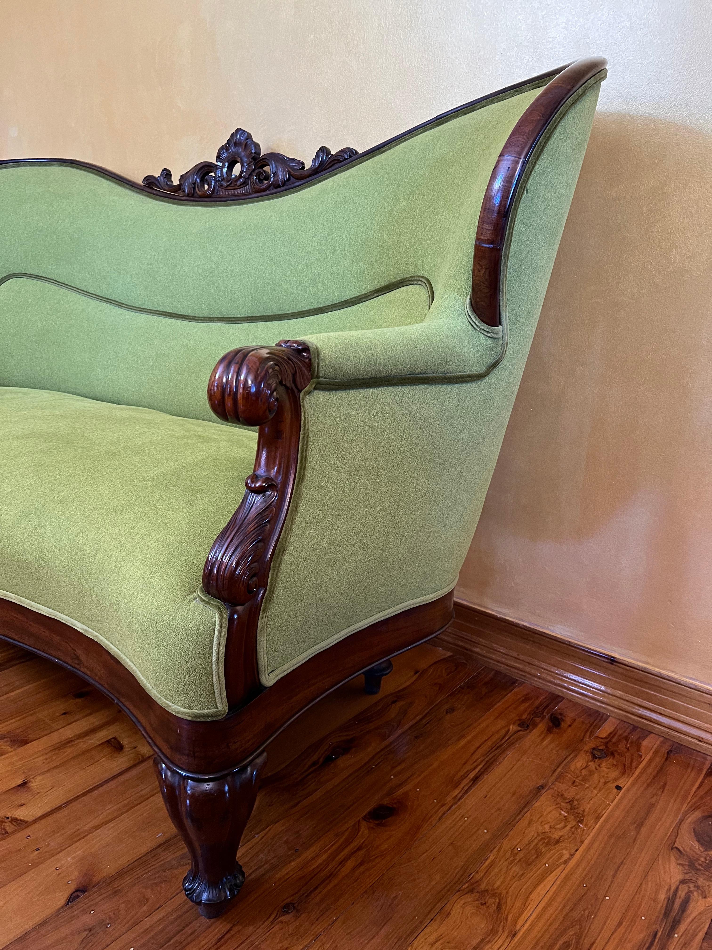 Antique French 1860 Settee, Chaise, Sofa In Good Condition For Sale In EDENSOR PARK, NSW