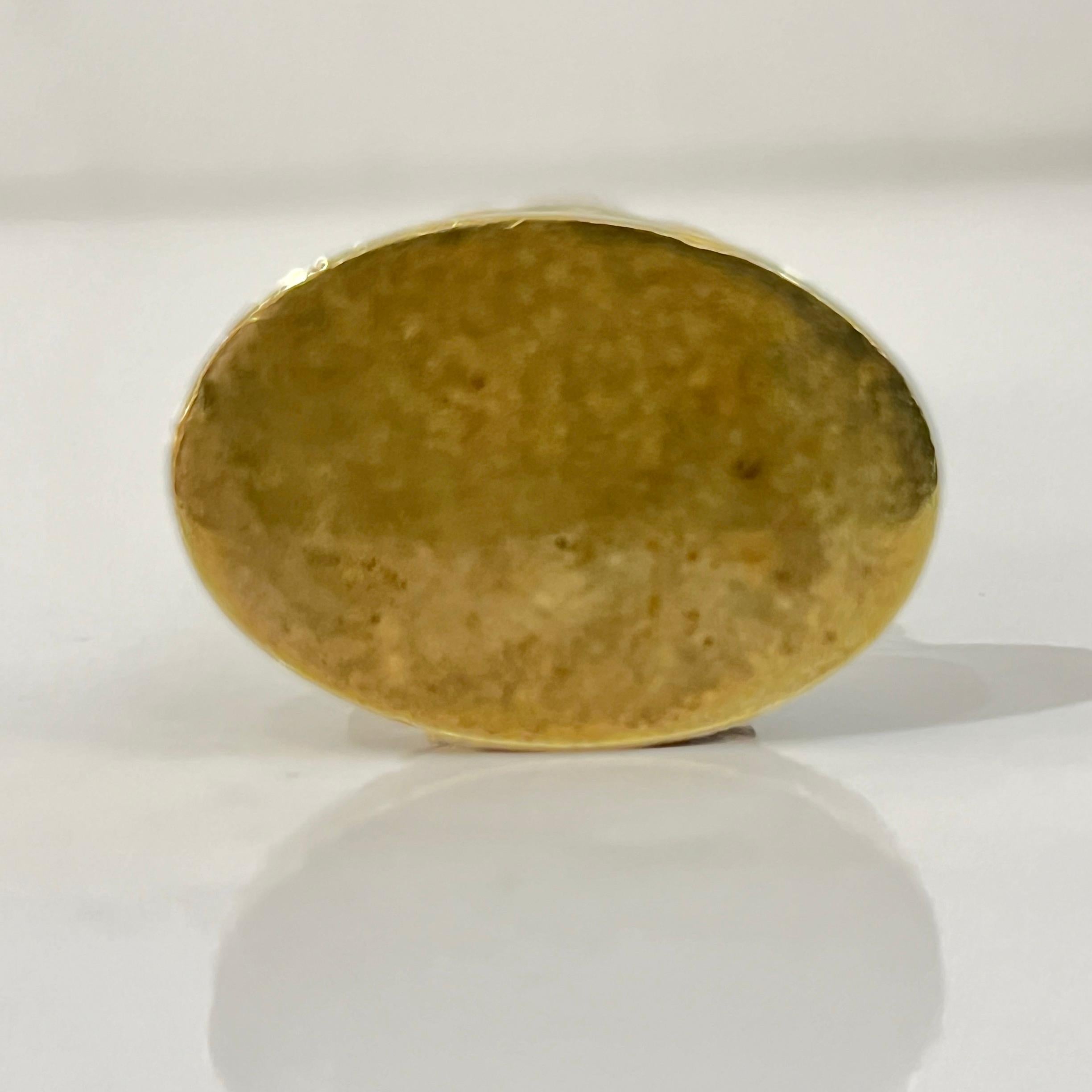 Antique French 1880s Nature Decor Cast Bronze Blank Oval Wax Seal Stamp 2