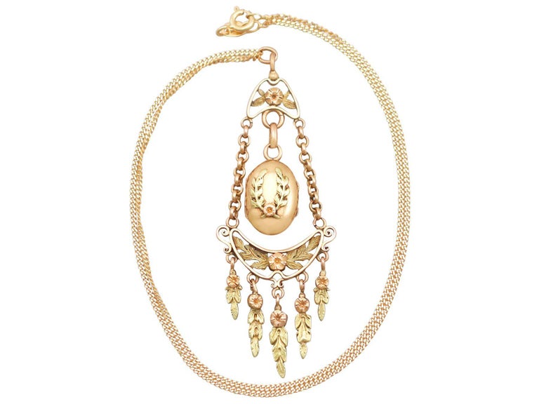An exceptional antique French locket crafted in 18 karat yellow and rose gold; part of our diverse antique jewelry and estate jewelry collections

This exceptional, fine and impressive antique gold locket has been crafted in 18k yellow and rose