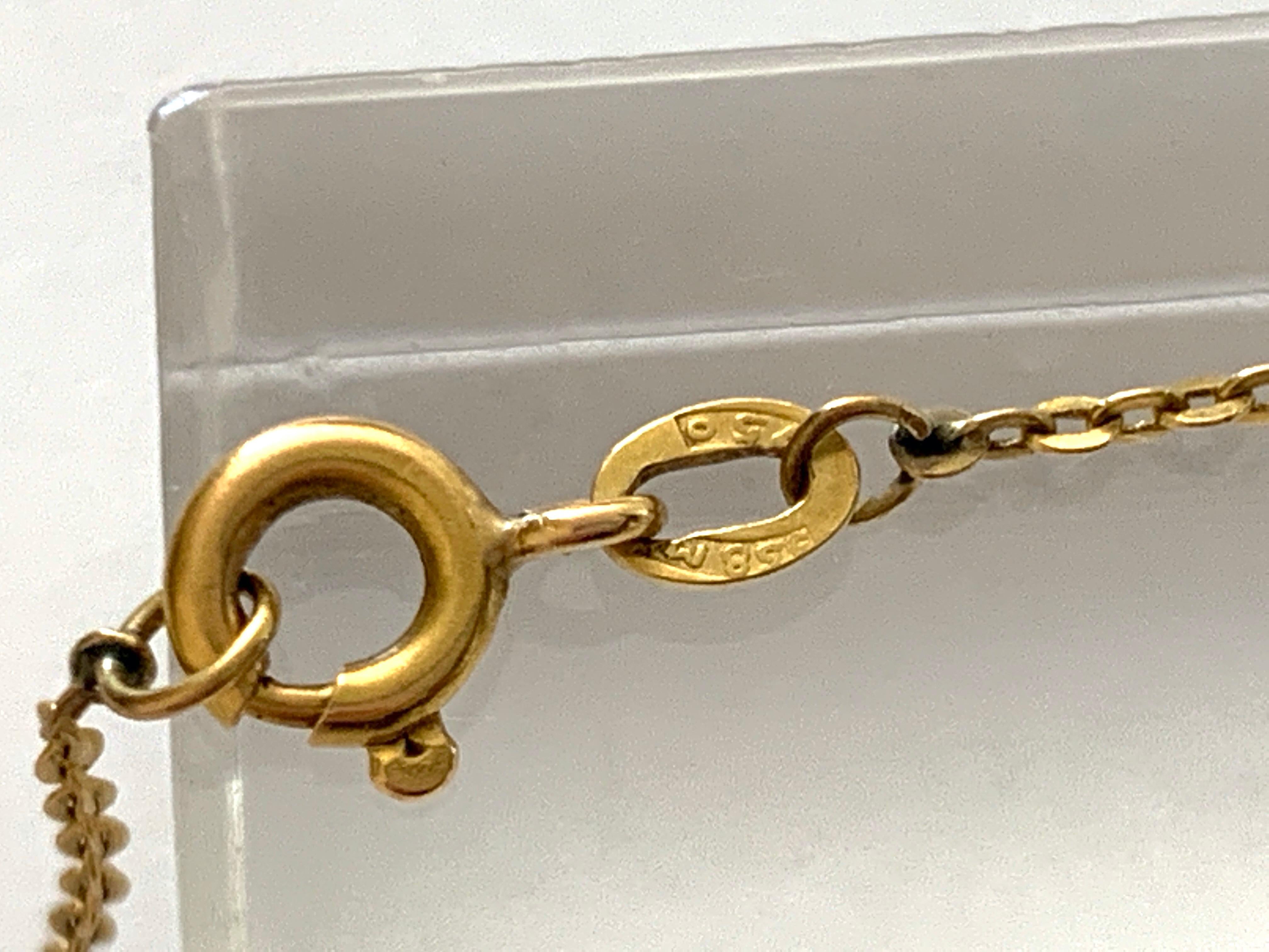 Antiker französischer Kleeblatt-Anhänger aus 18 Karat Goldkette und 20 Karat Gold 3
