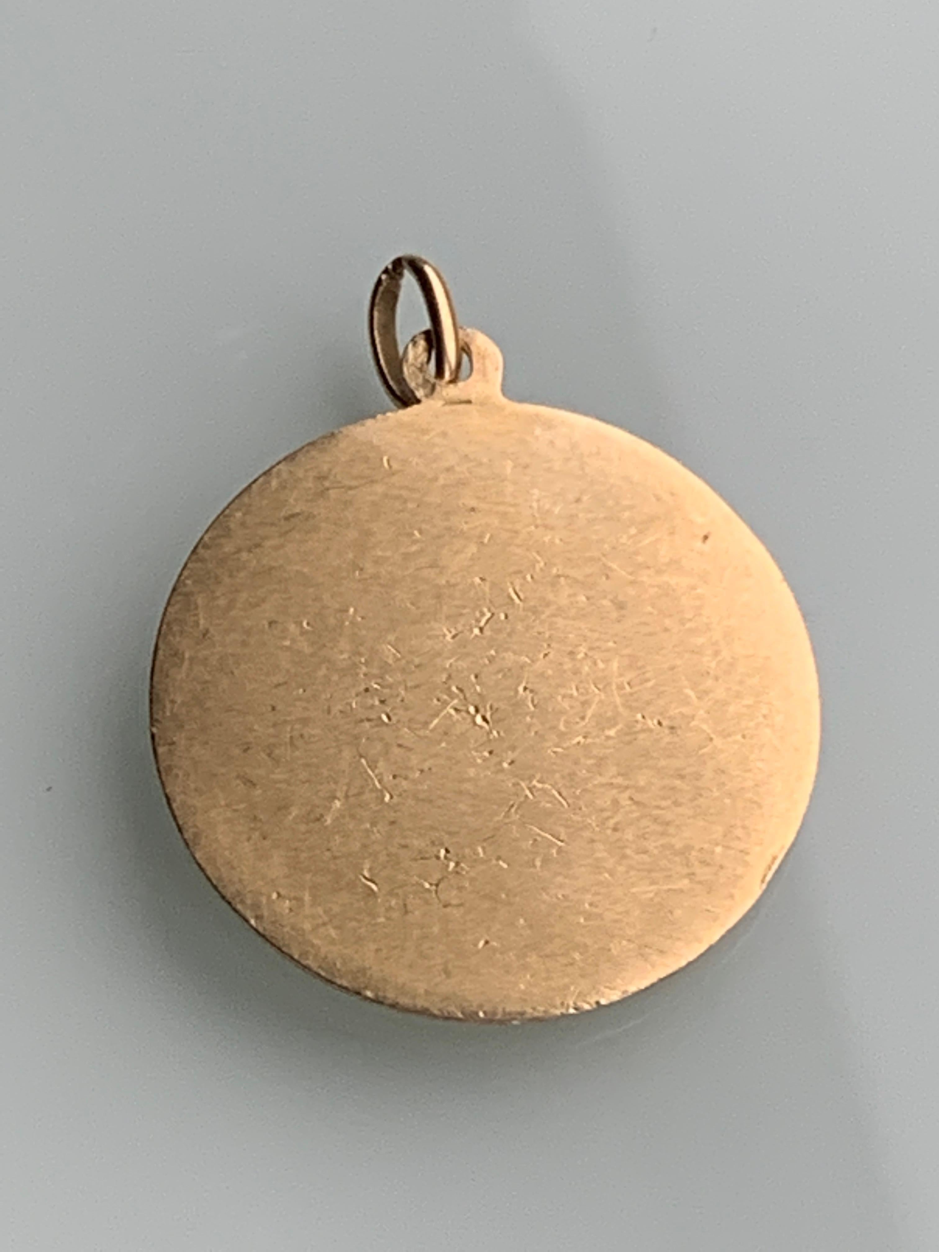 Antique French 18ct Gold St.Christopher Pendant For Sale 1