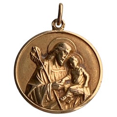 Antique French Colgante de oro de 18 ct San Cristóbal