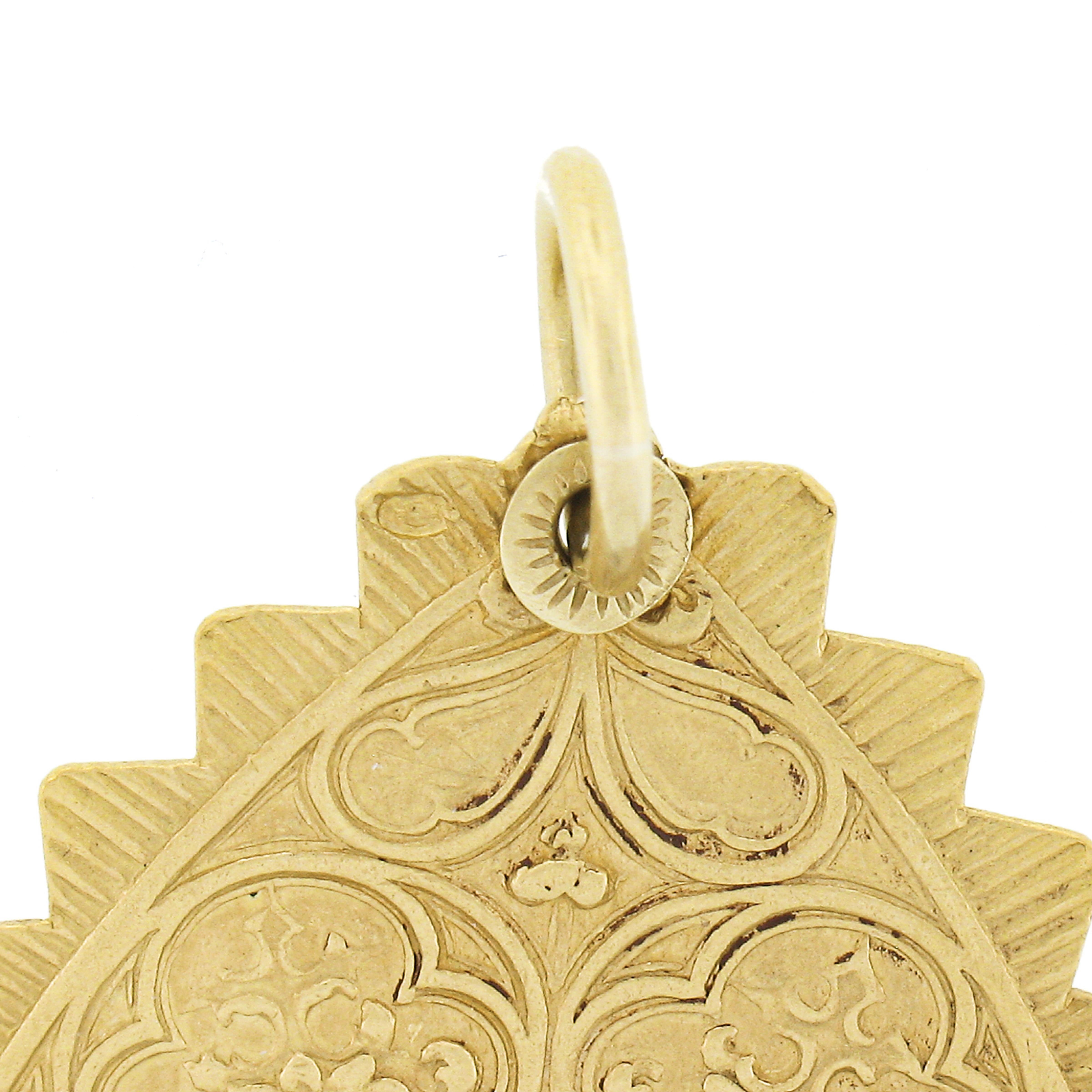 Antique French 18k Gold Birth & Baptism of Jesus Reversible Medallion Pendant 3