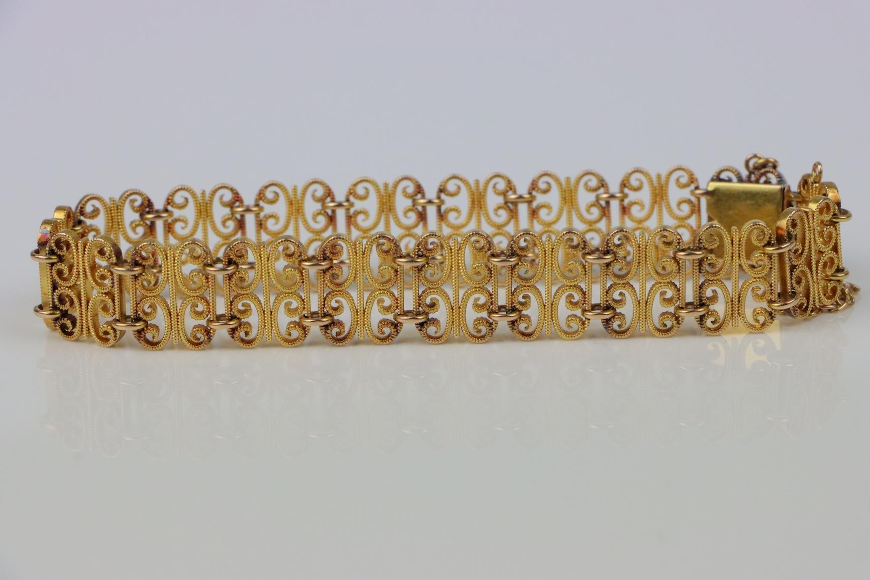 Antique French 18K Gold Bracelet For Sale 1