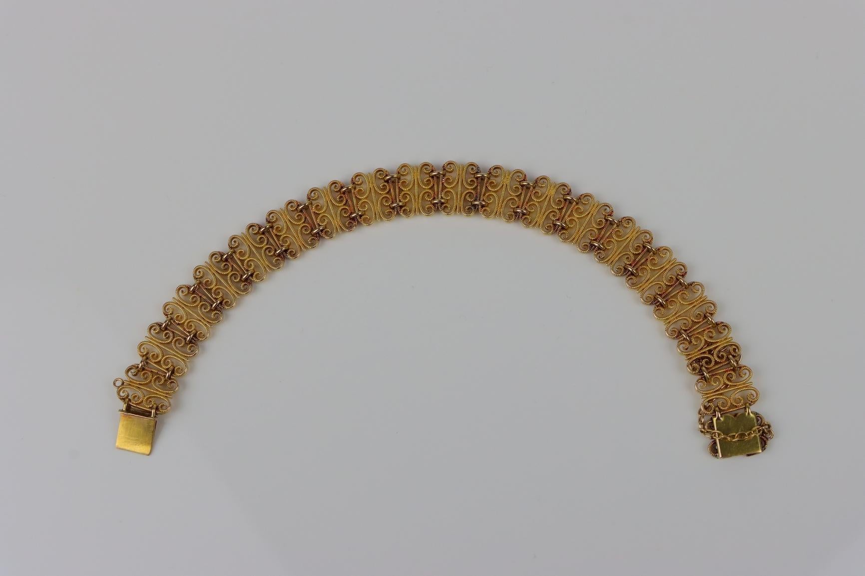 Antique French 18K Gold Bracelet For Sale 3