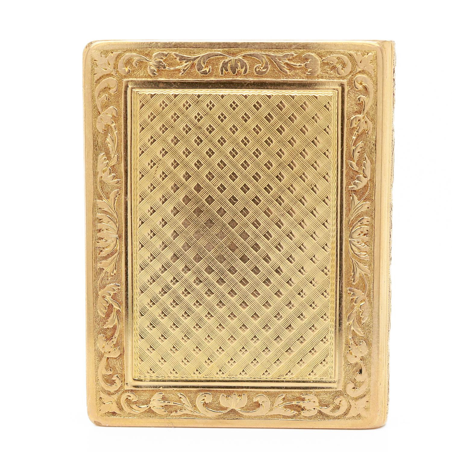Antique French 18K Gold Figural Book Shaped Engine Turned & Engraved Snuff Box 9