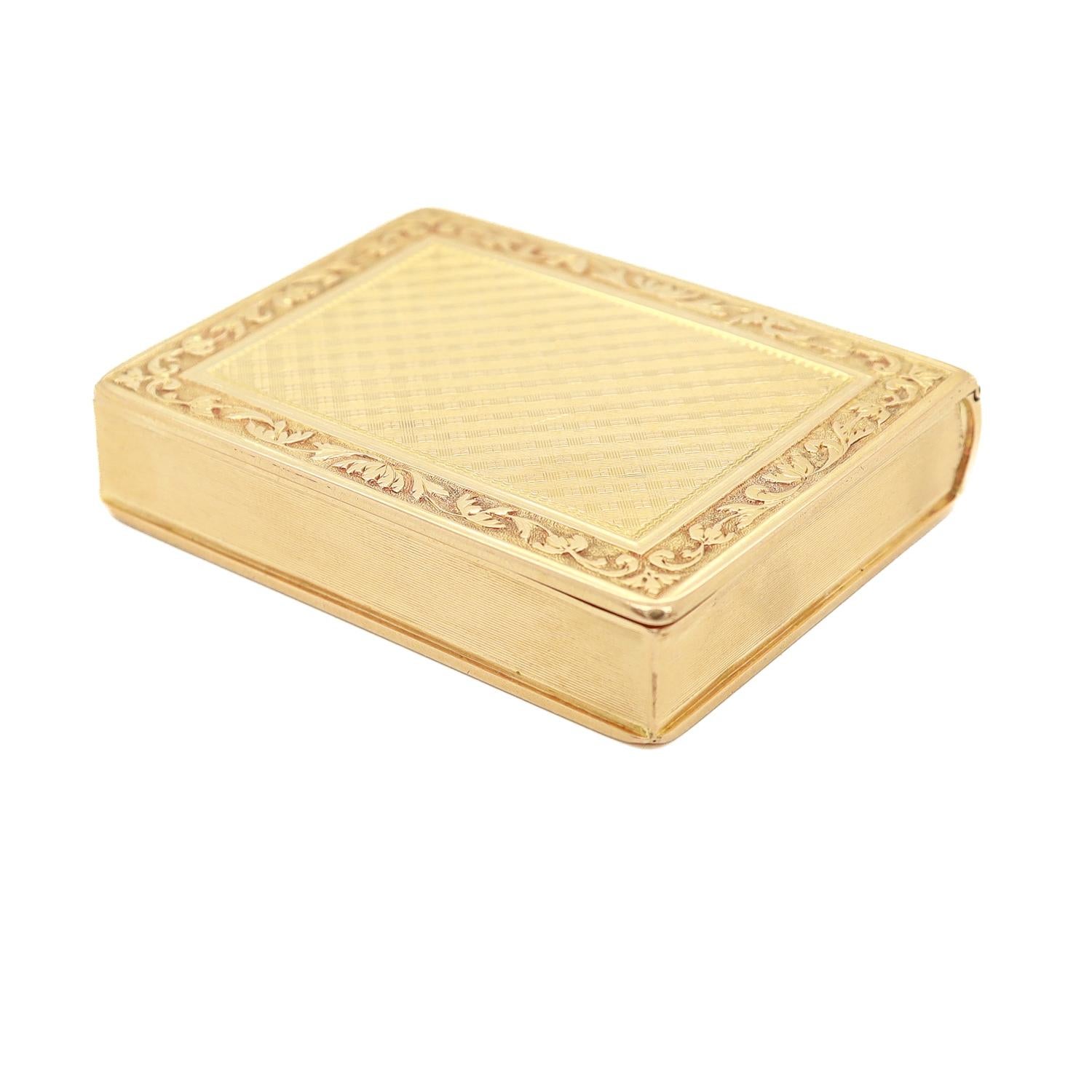 Belle Époque Antique French 18K Gold Figural Book Shaped Engine Turned & Engraved Snuff Box