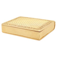 Antique French 18K Gold Figural Book Shaped Engine Turned & Engraved Snuff Box