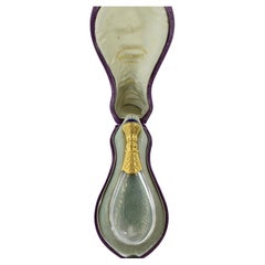 Antique French 18K, Lapis & Rock Crystal Perfume Bottle, Auguste Fraumont, 1850