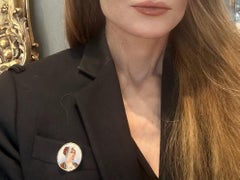 Antique French 18K, Portrait & Guilloche Enamel & Rose diamond Brooch c. 1880.