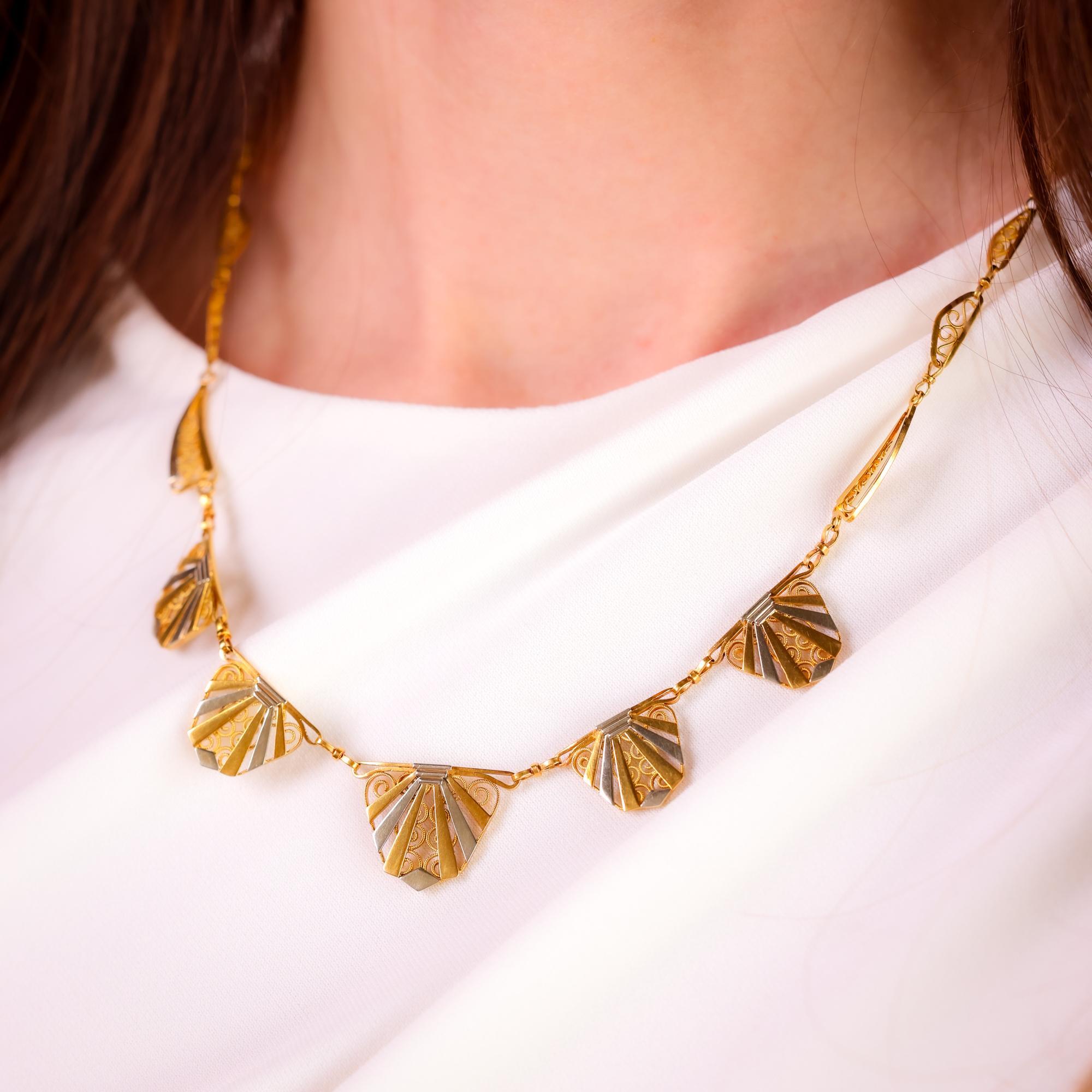 Antique French 18k yellow gold chain necklace In Excellent Condition In Beverly Hills, CA