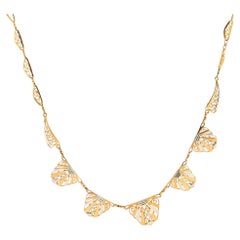 Collana a catena in oro giallo 18k Antique French