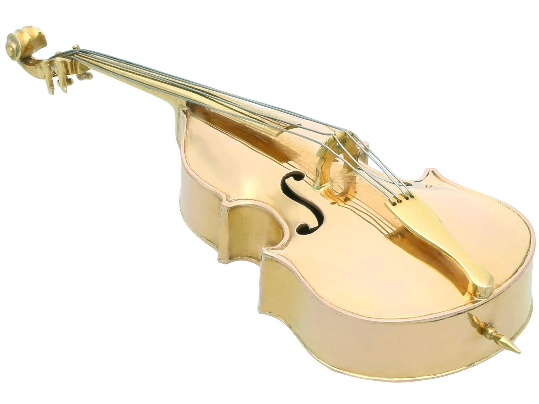 Antique French 18k Yellow Gold Double Bass Model Circa 1920 For Sale 3